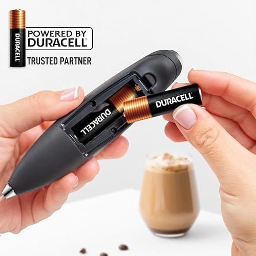 Zulay Kitchen Powerful Milk Frother Wand With 2 Duracell Batteries - Ultra Fast Handheld Drink Mixer - Electric Whisk Foam Maker for Coffee, Lattes, Cappuccino, Matcha, Hot Chocolate & Creamer - Black thumbnail 2