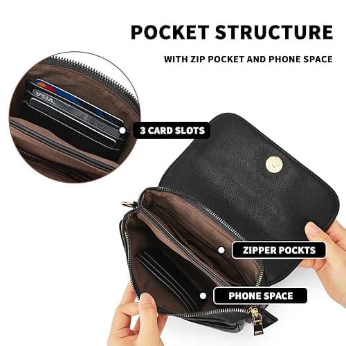 CHOLISS Small Crossbody Bags for Women, Vegan Leather Cell Phone Purse, Mini Travel Purse with Adjustable Strap Womens Gifts thumbnail 5