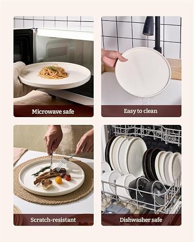 Richmount Line Porcelain Dinnerware Set, dish set for 6, Creamy White | Premium dinnerware set, chip-resistant & durable. Safe for dishwasher, microwave, oven. For daily meals to festive feasts thumbnail 7