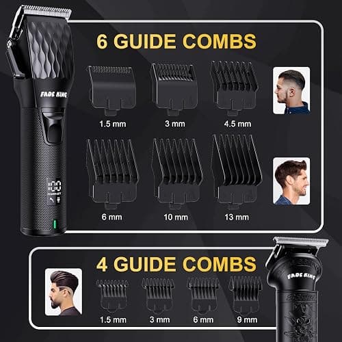 FADEKING® Professional Hair Clippers for Men - Cordless Beard Trimmer & Nose Hair Trimmer Set, All-in-One Mens Grooming Kit with Foil Shaver - Fathers Day Gift for Dad Men Husband thumbnail 7