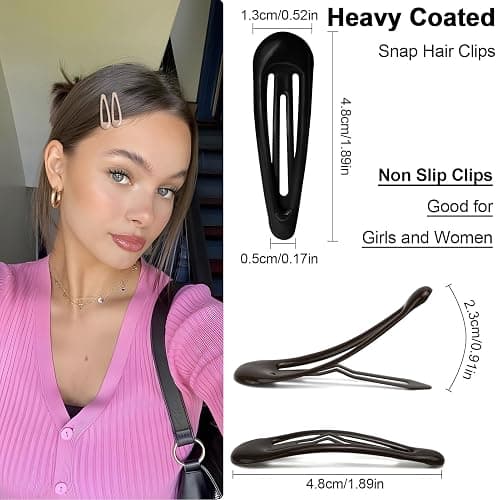 GKETN Snap Hair Clips for Women Water Drop Non Slip Hair Barrettes Heavy Coated Metal Hair Clips Accessory Mixed Color 20 PCS 1.89" thumbnail 2