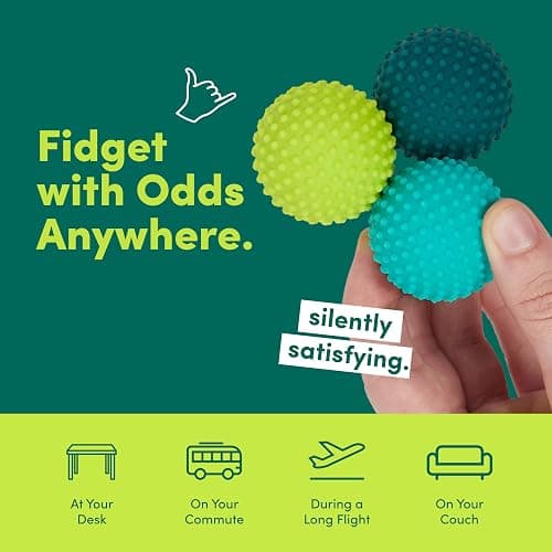 Speks Odds Soft Silicone Fidget Magnets | Silent Stress Relief Toys | Textured Magnetic Balls for Adults & Teens 14+ | Green thumbnail 6