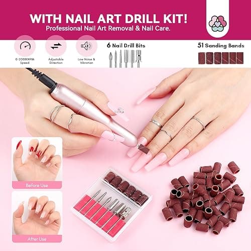 Saviland All-In-1 Nail Builder Gels Kit: 6 Classic Colors Builder NailGel With Drill Mini Nail Lamp Nail Glue Gel Base Top Coat, Hard Gel for Nail Extension Builder Gels for Nails Starter Kits thumbnail 7