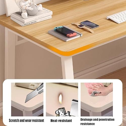 XUEGW Modern Computer Desk Simple Style Study Table for Home Office, Wooden Writing Desks PC Table for Bedroom,80 * 50cm thumbnail 4