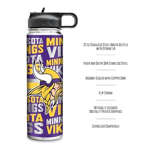 Rico Industries NFL Football Stainless Steel Tumbler with Lid - Great For Coffee, Tea, Water or Cocktails thumbnail 7
