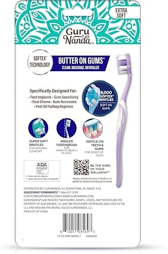 GuruNanda Butter On Gums Toothbrush, ADA Accepted, with 8000+ Ultra Soft Softex Bristles for Sensitive & Receding Gums, Perfect for Whiter Teeth, 8 Ct thumbnail 11