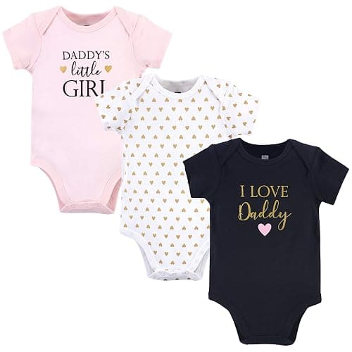 Hudson Baby baby boys Cotton Bodysuits and Toddler T Shirt Set, Girl Daddy, 0-3 Months US - Image 1