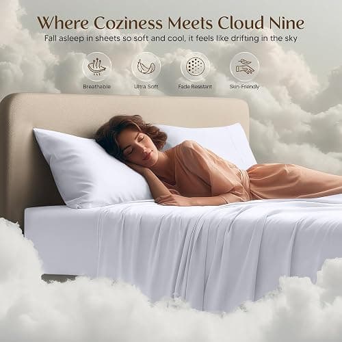 Utopia Bedding Queen Size Sheet Set – 4 Piece Bed Sheets, Soft and Breathable Microfiber, Includes 1 Fitted Sheet, 1 Flat Sheet and 2 Pillowcases – Oeko Tex (White) thumbnail 6