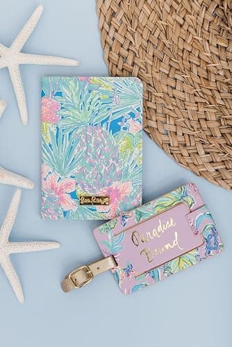 Lilly Pulitzer Vegan Leather Passport Holder, Cute Passport Cover, Travel Wallet with Credit Card Slots, Swizzle In thumbnail 7