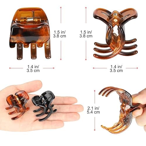 6 Pieces Hair Claw Clips, Morhom 1.3 Inch Jaw Clips for Thick or Medium Hair thumbnail 5