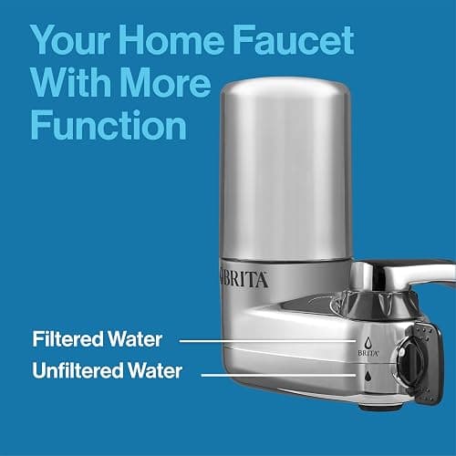 Brita Faucet Mount System, Water Faucet Filtration System with Filter Change Reminder, Reduces Lead, Made Without BPA, Fits Standard Faucets Only, Elite, Chrome, Includes 1 Replacement Filter - Faucet Mount + 1 Filter thumbnail 5