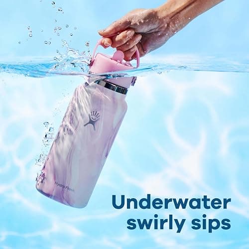 Hydro Flask Water Bottle - Insulated Stainless Steel - Wide Mouth Flex Straw Lid, Non Spill, Leakproof and Refillable in 32 Oz Jelly Green thumbnail 5