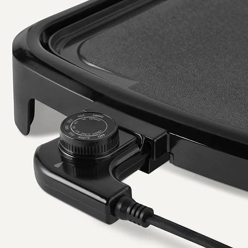 Amazon Basics Electric Griddle with Nonstick Ceramic Coating, Flat Grill for Pancake, 10 x 20 inches, Black thumbnail 4
