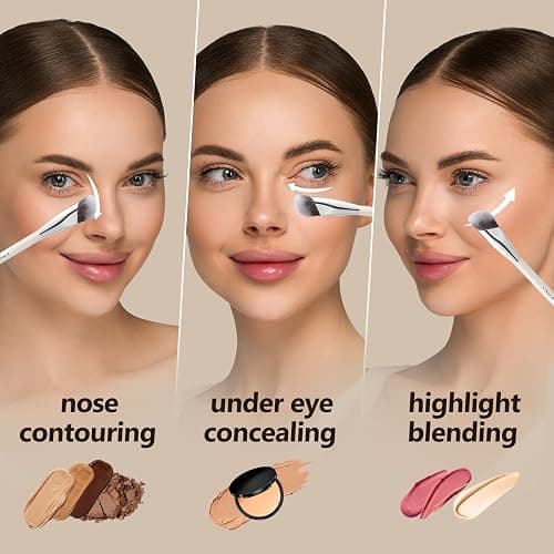 Albeaut Concealer Brush, Angled Under Eye Makeup Small Foundation Precision Face Blending Brush (193 concealer brush) thumbnail 5