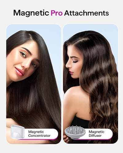 Wavytalk Hair Dryer, Wavytalk Turblow Pro Fast Drying Blow Dryer with Diffuser, High Speed Hair Dryer with 110,000 RPM, Pro Negative Ions for Less Damage, Frizz Smoothing 3 Speeds & 3 Temps, White thumbnail 5