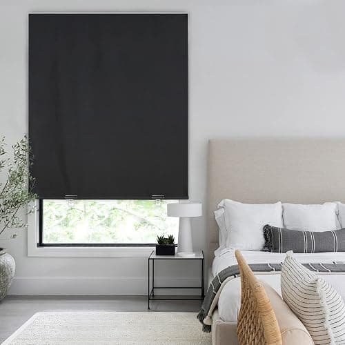 LazBlinds 100% Blackout Roller Shades, No Tools No Drill Cordless Blinds for Windows, Thermal Insulated UV Protection Privacy Window Shades for Bedroom (36''W x 72''H, Black) thumbnail 6