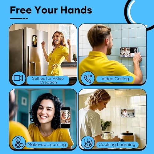 Silicone Suction Cup Phone Mount Double-Sided, Sticky Grip Suction Phone Case Mount for iPhone & Android, Hands-Free Phone Accessories for Tiktok Videos & Selfies (Clear) thumbnail 6