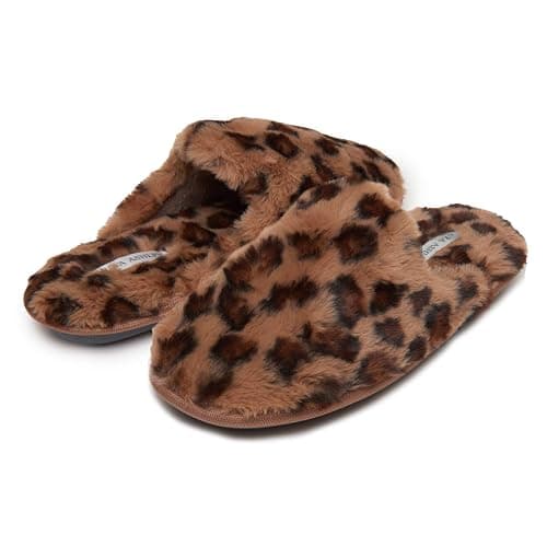 Laura Ashley Ladies All Over Plush W/Memory Foam Slippers thumbnail 2