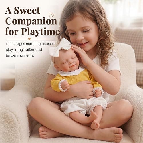 BABESIDE Full Body Silicone Reborn Baby Dolls - 12 Inch (Weight 3 lb) Weighted Full Silicone Realistic-Newborn Baby Doll Real Life Baby Dolls with Complete Accessories & Gift Box thumbnail 8