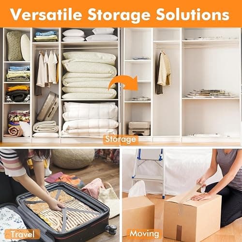28 Pack Vacuum Storage Bags with Electric Pump, Plastic Packaging Bags,Space Saver Bag for Clothes, Mattress, Blanket, Duvets, Pillows, Comforters, Travel thumbnail 7