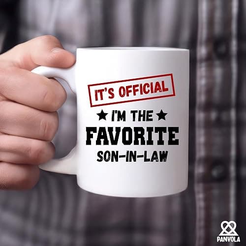 It's Official I'm The Favorite Son-In-Law Funny Son In Law Gifts From Mother Father-In-Law Family Novelty Drinkware Ceramic Mug 11 oz White thumbnail 4
