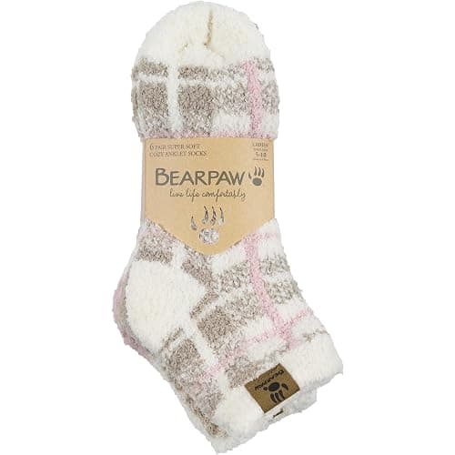 BEARPAW Ladies 6 Pair Pack Cozy Super Soft Warm Lounge Socks Multi Color Patterned Ankle and Low Cut Packs thumbnail 3