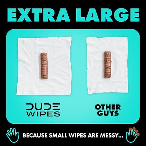 DUDE Wipes Flushable Wipes - 3 Pack, 144 Count - Mint Chill Extra-Large with Vitamin-E, Aloe, Eucalyptus & Tea Tree Oils - Septic and Sewer Safe thumbnail 6