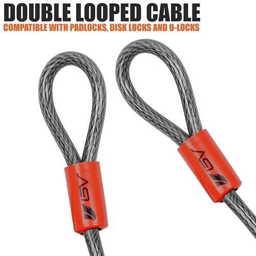 BV Heavy-Duty 15FT Security Cable with Loops - 10mm (3/8 Inch) Cut-Resistant Braided Steel Cable - Versatile & Weatherproof - Security Chain for Padlock, Chain Lock, Wire Lock thumbnail 5