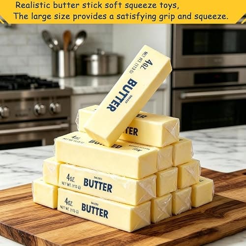 Butter Squishy, Squeeze Toys, Squishy Butter, Realistic Butter Stick Soft Squeeze Toys (Butter-2PCS) thumbnail 2