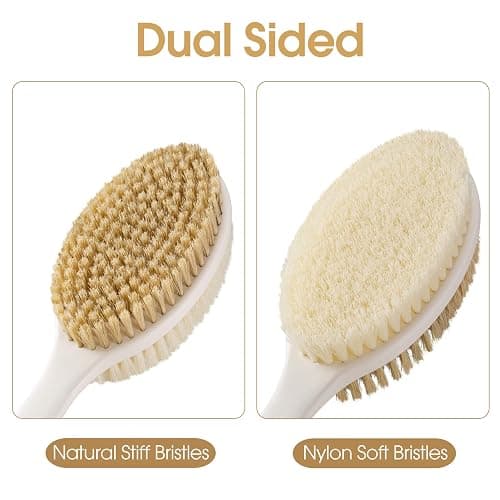Backski Body Scrubber Anti Slip for Shower,Shower Brush Long Handle with Stiff and Soft Bristles,Body Wash Exfoliating Back Scrubber for Bath or Dry Brushing Body Brush(Pink) thumbnail 3