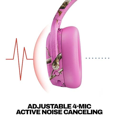 Skullcandy Crusher ANC 2 Wireless Over-Ear Bluetooth Headphones with Multi-Sensory Bass, Active Noise Cancelling, Up to 60 Hours Battery, Microphone for iPhone Android - Realtree Edge Colors Pink thumbnail 4