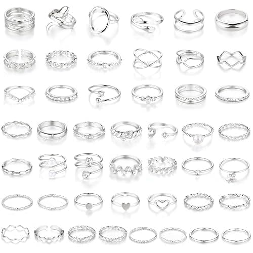 CHICUTIE Gold Knuckle Rings Set For Women Stackable Joint Finger Midi Rings Dainty Cubic Crystal Zirconia Simple Hollow Twist Cute Rings Pack Jewelry Gift - Image 1