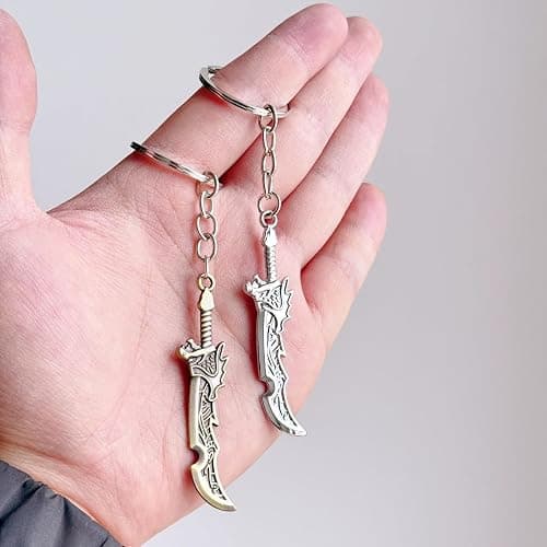 PYNASA 2Pcs Game Val Knife Keychains for Women Men,Game Weapon Val Knife Karambit Charms Keychains Cosplay Accessories Gifts thumbnail 2