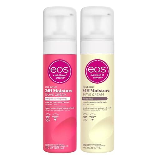 eos Shea Better Shaving Cream for Women, Vanilla Bliss, Shave Cream, Skin Care and Lotion & Shea Better Shaving Cream for Women, Pomegranate Raspberry, 24HR Hydration, 207ml thumbnail 2