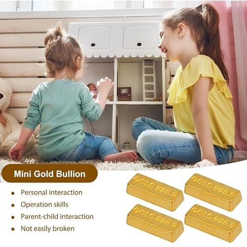 Gadpiparty Gold Bars, Fake Gold Bars, 0.59In Mini Fake Brick Decorative Toy for Dollhouse Miniature Scene Layout thumbnail 4