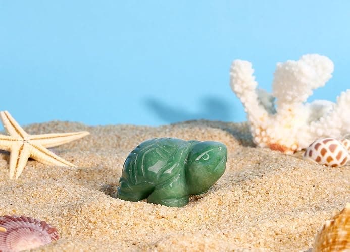 DUQGUHO 2" Travel Turtle Gift Decor Crystals Figurines Green Aventurine Crystal Best Mom Turtles Travels Gifts for Women Traveling Travelers Summer Cute Decorations thumbnail 2