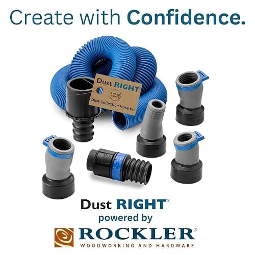 Dust Right Flexiport Power Tool Hose Kit - 3 To 12' Expandable Hose & 4 FlexiPorts - Lightweight Dust Collectors for Woodworking Power Tools - Collector Hose for Shop Vacuums, Table Saw & More thumbnail 2