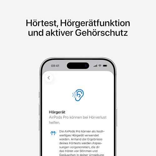 Apple AirPods Pro 3 Kabellose In‑Ear Kopfhörer, Aktive Geräuschunterdrückung, Herzfrequenzmessung, Hörgerätefunktion, Bluetooth Kopfhörer, 3D Audio, Hi‑Fi Sound, Laden über USB‑C thumbnail 4