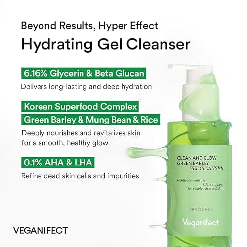 VEGANIFECT Hydrating Gel Cleanser Face Wash, Non-Stripping Gel-to-Foam, Deep Hydration for Sensitive Oily & Dehydrated Skin, Korean Skin Care, Gentle cleanser, Big Size (205ml/6.93 fl oz) thumbnail 5