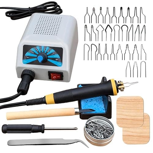 FIRElood LH20 Wood Burning Kit,Wood Burning Tool, Adjustable Temperature Wood Burner Kit,professional wood burning kit for Adults Beginners Craft,pyrography pen Comes With 30Pyrography Wire Tips - Image 1