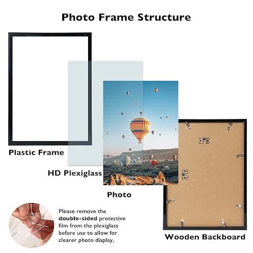 10x14 Picture Frame Set of 3 Black for 30 x 40cm Diamond Painting Art, Wall Mounting Horizontally or Vertically, 10 x 14 Wall Gallery Poster Photo Frame with Durable Shatter Resistant Plexiglass,3 thumbnail 4