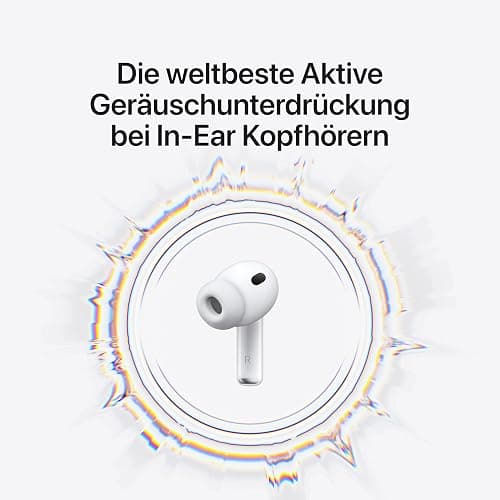 Apple AirPods Pro 3 Kabellose In‑Ear Kopfhörer, Aktive Geräuschunterdrückung, Herzfrequenzmessung, Hörgerätefunktion, Bluetooth Kopfhörer, 3D Audio, Hi‑Fi Sound, Laden über USB‑C thumbnail 2