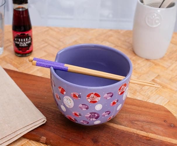 Steven Universe Crystal Gems Ceramic Ramen Dinnerware Set | Includes 20-Ounce Noodle Bowl and Wooden Chopsticks thumbnail 4