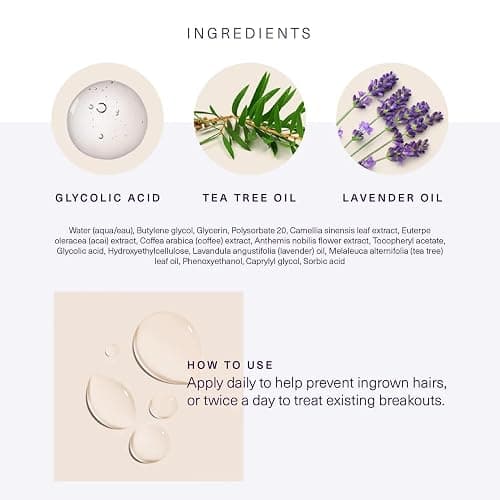European Wax Center Ingrown Hair Serum - Bikini & Body Razor Bump & Ingrown Hair Treatment with Lavender, Vitamin E and Chamomile - Gentle Exfoliating Glycolic Acid AHA for After Wax Skin Care thumbnail 4