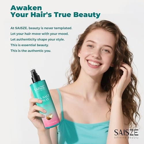 SAISZE Sea Salt Spray for Women and Men, Valentines Day Gifts, Travel Essentials, Textured Beach Waves & Volume for Curly Hair, Coconut Surf Spray, Christmas Stocking Stuffers for Teen Girls, 8.8 oz thumbnail 8