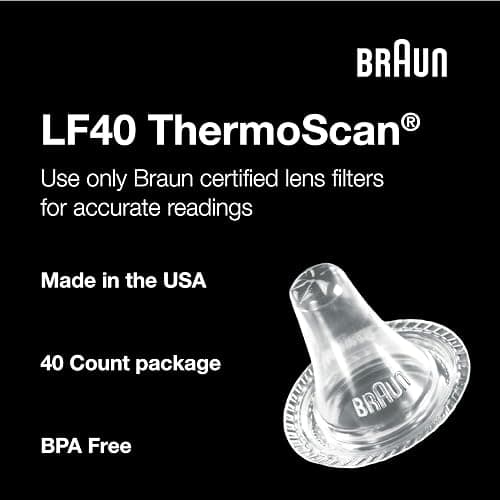 Braun ThermoScan Lens Filters for Ear Thermometer, Disposable Covers, Clear, 40 Count thumbnail 2
