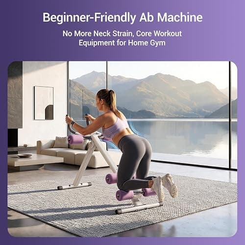 CURSOR FITNESS Ab Machine for Home, 440LB Capacity Ab Trainer Machine, Foldable Ab Workout Equipment with Phone Holder & Counter thumbnail 5