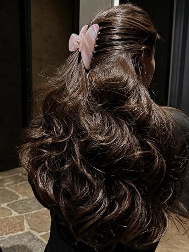 Luxury whitepink Hair Claw Clip Premium Acetate Strong Hold 4 Inch | Superior Quality thumbnail 4