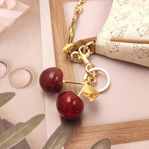 Nalefow 3PCS Vintage Pearl Bag Extender Chain Purse Strap Extenders Sweet Cherry Bag Charm Keychain Purse Handbags thumbnail 6