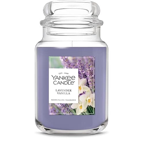 Yankee Candle Lavender Vanilla, Scented Candle, 22oz Large Jar with up to 150 Hour Burn Time, Giftable - Image 1